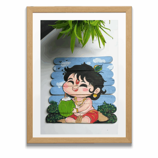 Krishna Ji Painting On Icecream Stick