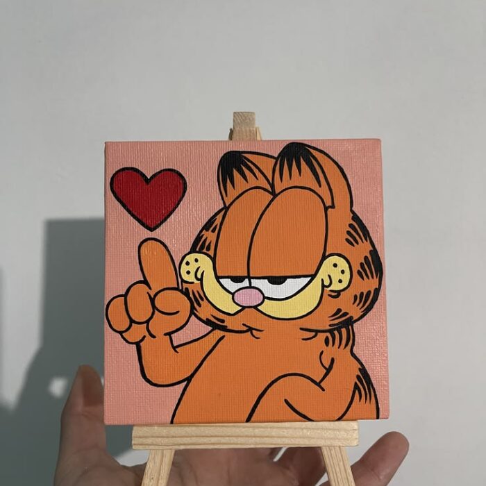 Mini Garfield Canvas Painting